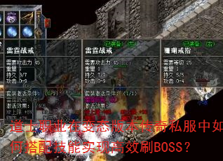 ��ʿְҵ�ڱ�̬�汾����˽������δ��似��ʵ�ָ�ЧˢBOSS��