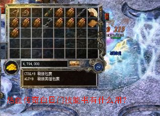 热血传奇白日门技能书有什么用? 热血传奇白日门技能书有什么用?