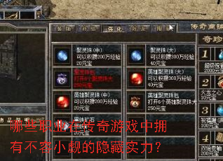 哪些职业在传奇游戏中拥有不容小觑的隐藏实力? 哪些职业在传奇游戏中拥有不容小觑的隐藏实力?