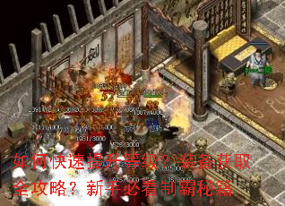 如何快速提升等级?装备获取全攻略?新手必看制霸秘籍 如何快速提升等级?装备获取全攻略?新手必看制霸秘籍